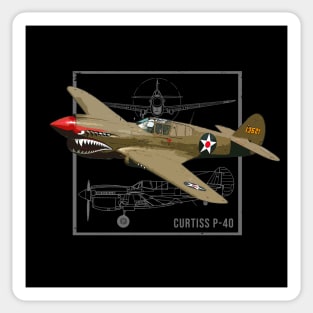 Curtiss P-40 Warhawk | WW2 Fighter Plane Sticker